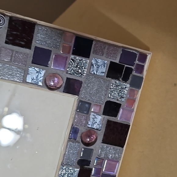 Mosaic Glass Photo Frame - Purple and Silver 4x6 or 6x4 Inches - Picture 2 of 5